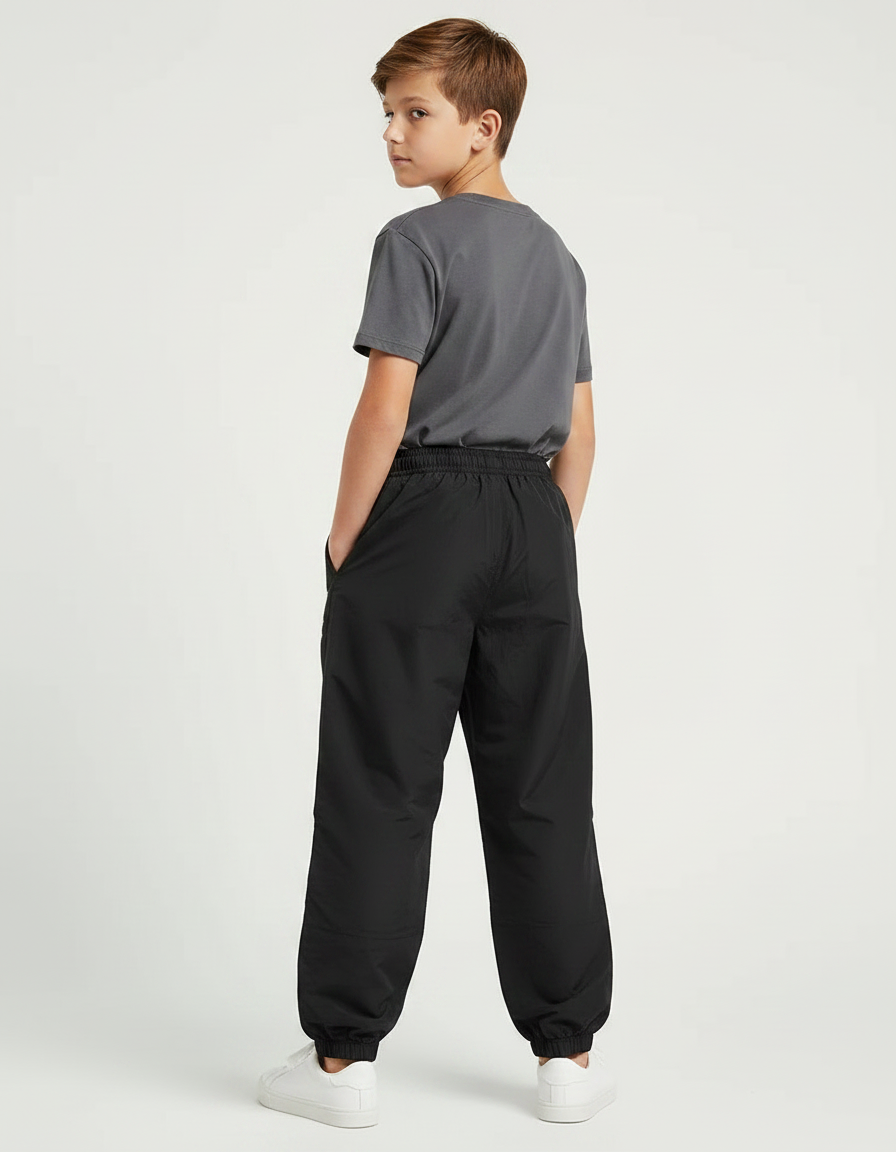 Pantalon Parachute Noir Ample Numéro 84 Garçon - Polyester - vue 2
