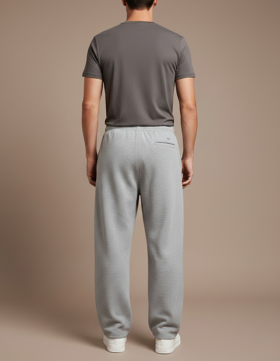 Pantalon Parachute Gris Ample Confort Cordon Décontracté - Molleton - vue 2
