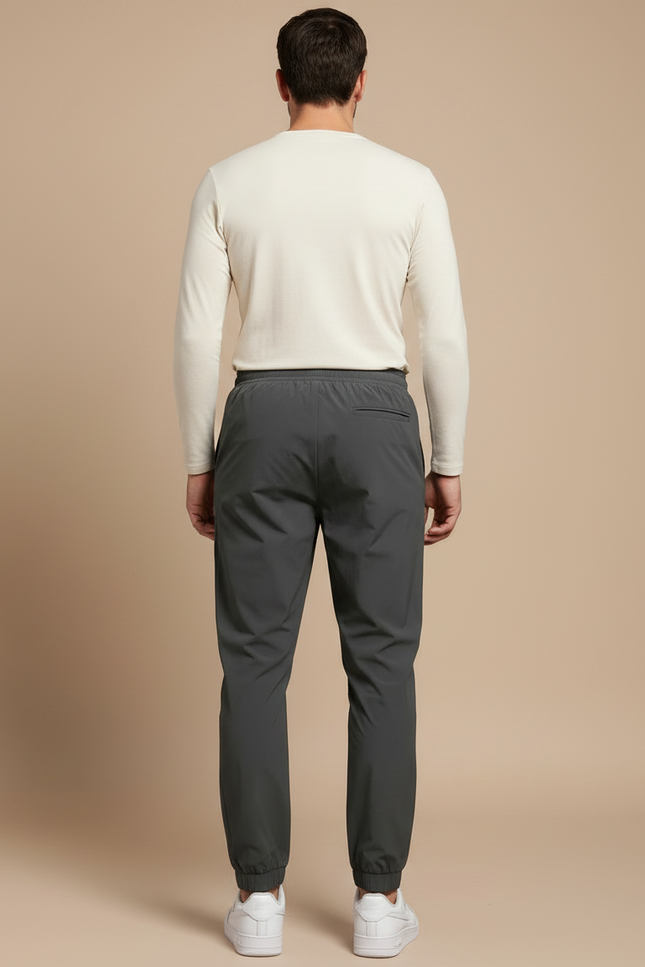 Pantalon Parachute Gris Jogging Sport Décontracté Homme - Polyester - vue 2