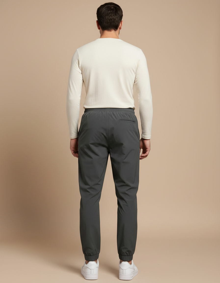 Pantalon Parachute Gris Jogging Sport Décontracté Homme - Polyester - vue 2