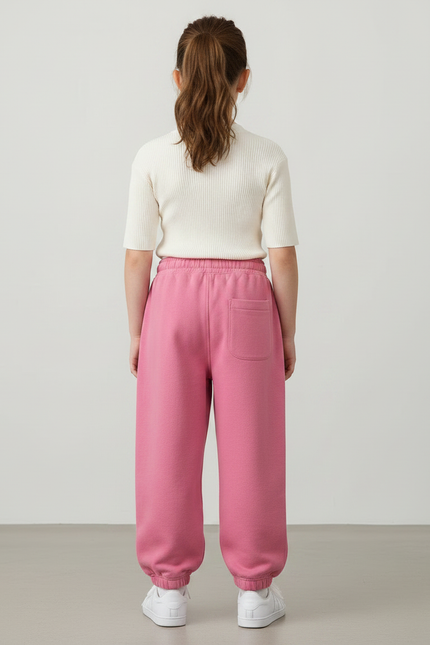 Pantalon Parachute Rose Ample Molleton Enfant Fille - vue 2