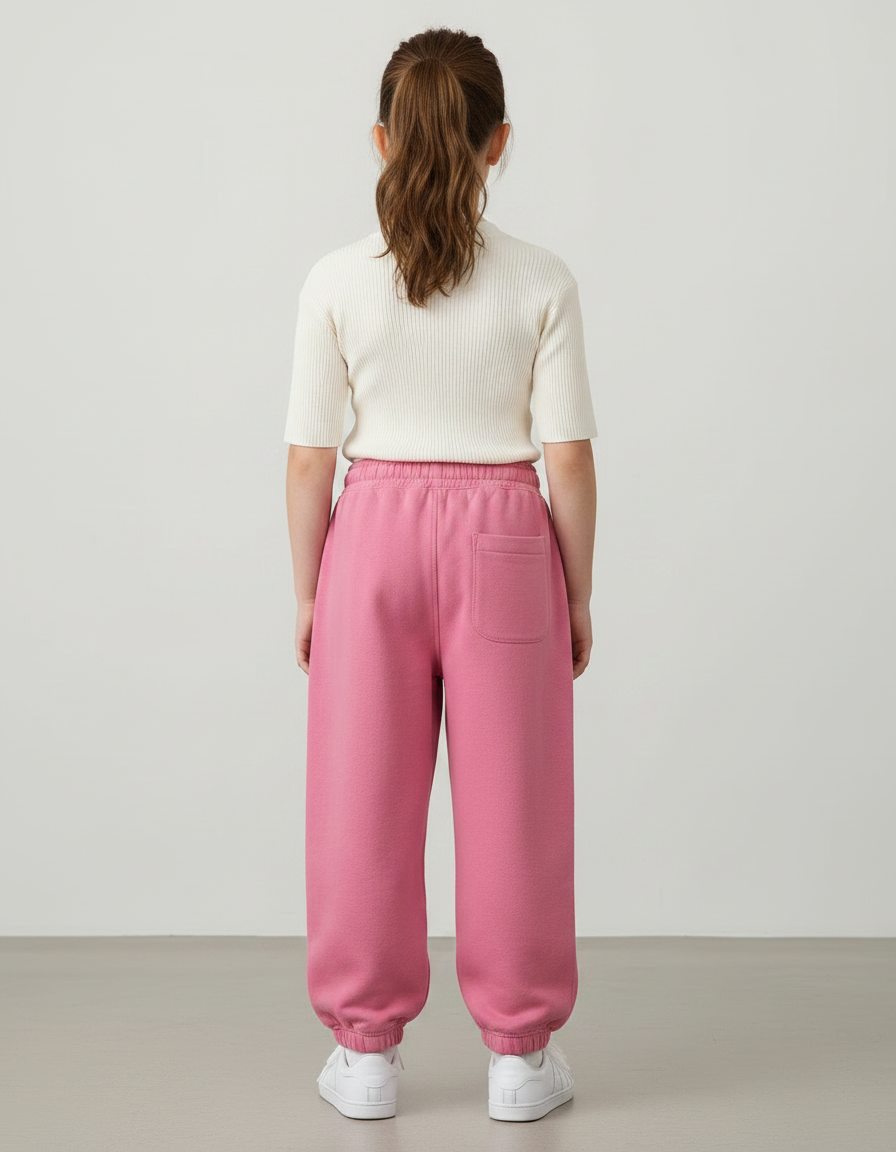 Pantalon Parachute Rose Ample Molleton Enfant Fille - vue 2