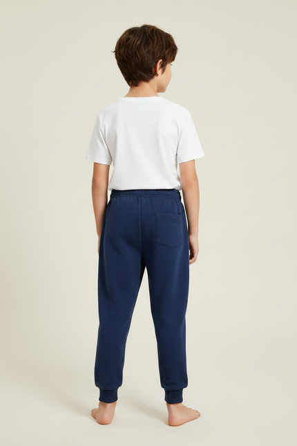 Pantalon Parachute Bleu Marine Ample Molletonné Garçon - vue 2