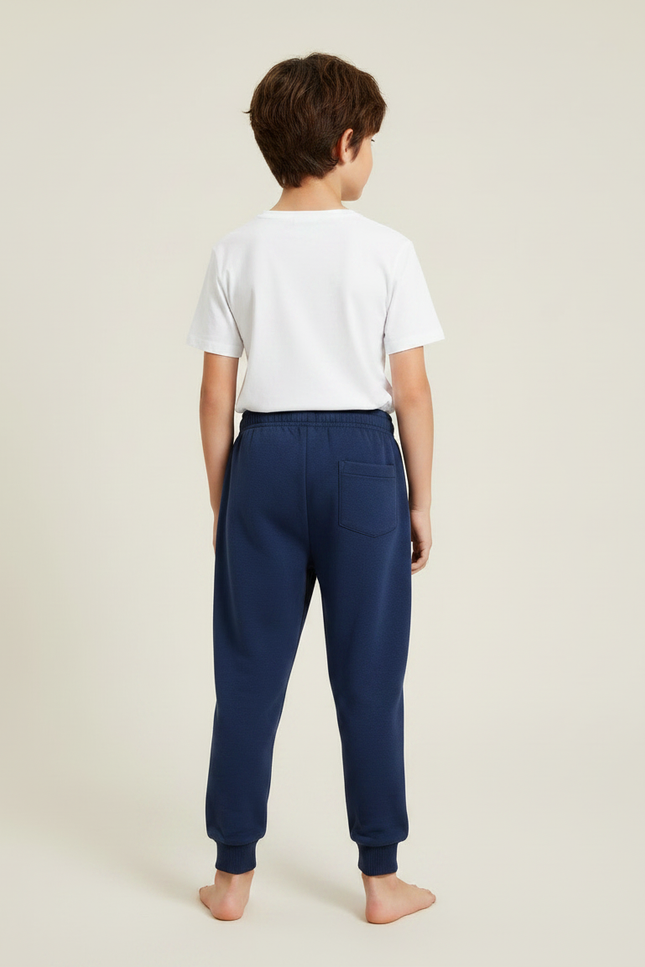 Pantalon Parachute Bleu Marine Ample Molletonné Garçon - vue 2