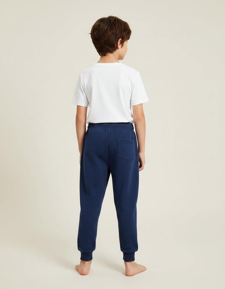 Pantalon Parachute Bleu Marine Ample Molletonné Garçon - vue 2