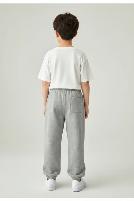 Pantalon Parachute Gris Ample Molleton Garçon Sport - vue 2