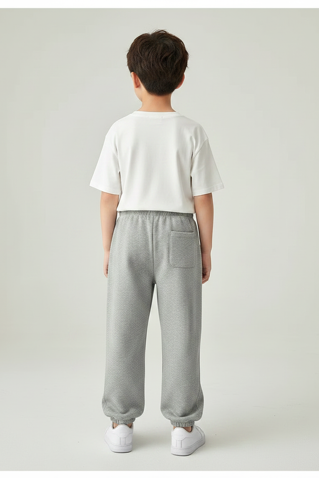 Pantalon Parachute Gris Ample Molleton Garçon Sport - vue 2
