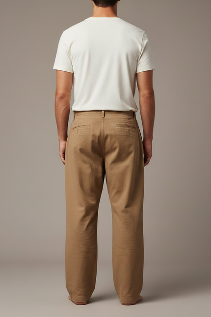 Pantalon Parachute Kaki Ample Toile Homme Décontracté - vue 2