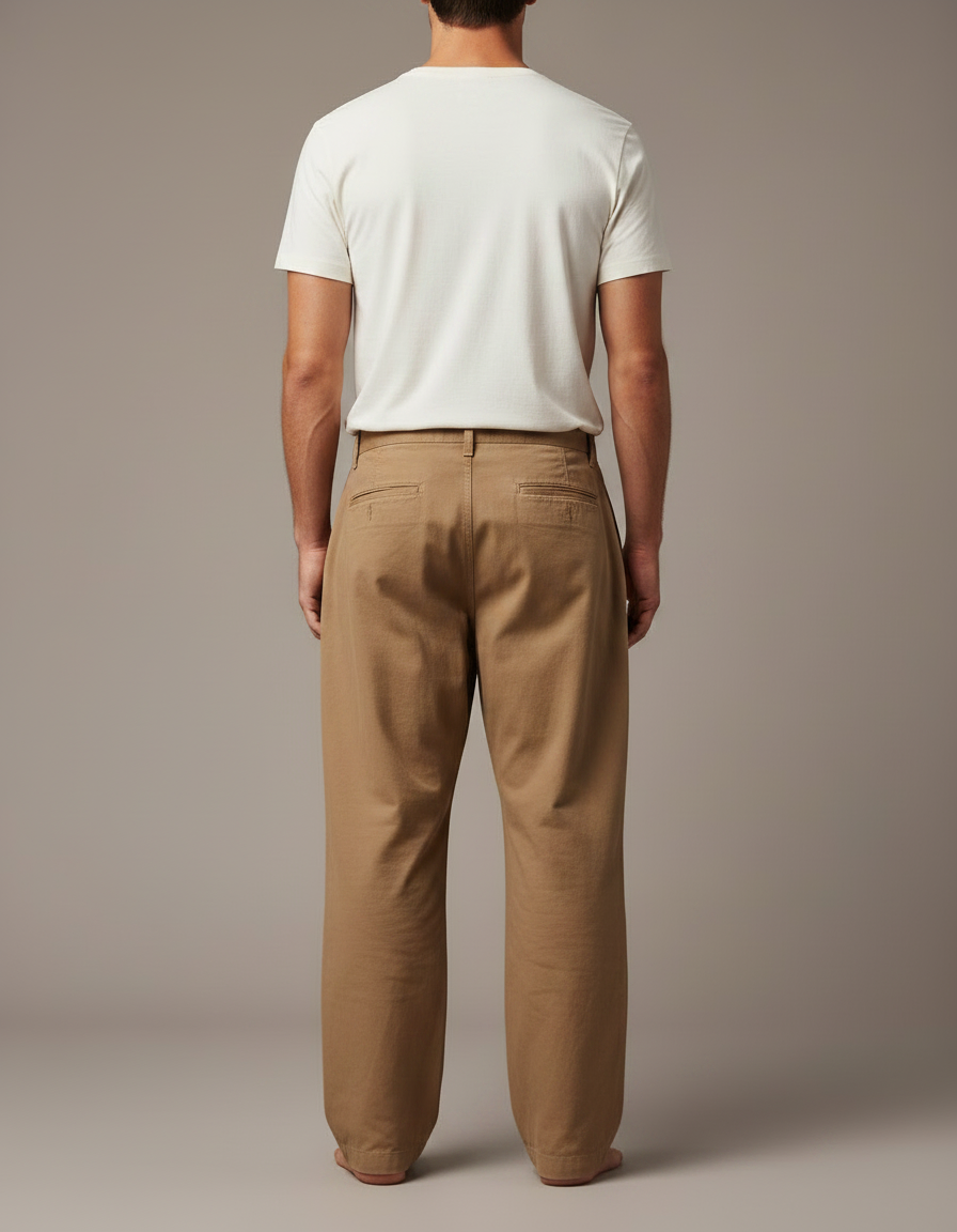 Pantalon Parachute Kaki Ample Toile Homme Décontracté - vue 2