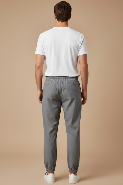 Pantalon Parachute Gris Cordon Ample Décontracté Homme Léger - Polyester - vue 2