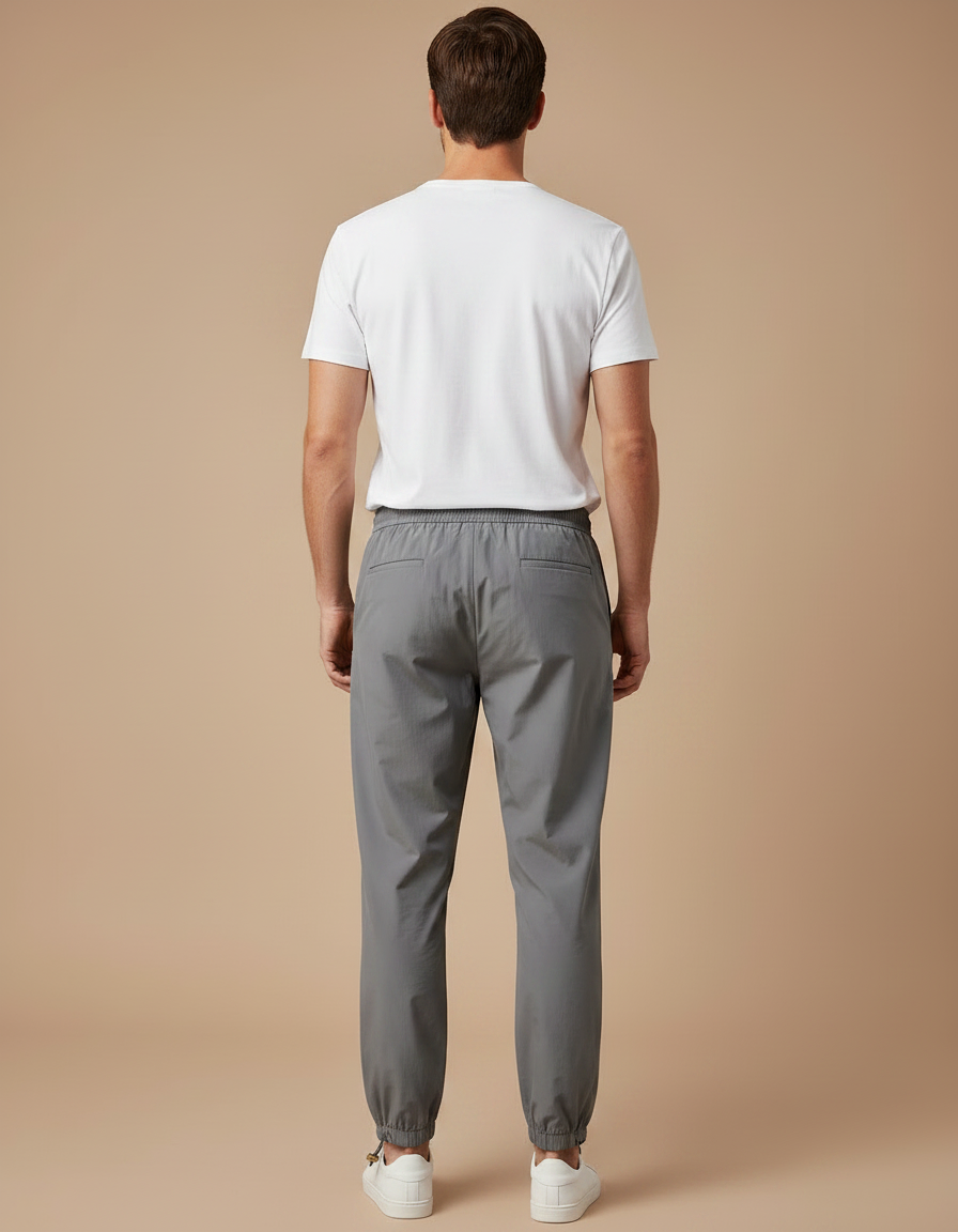 Pantalon Parachute Gris Cordon Ample Décontracté Homme Léger - Polyester - vue 2