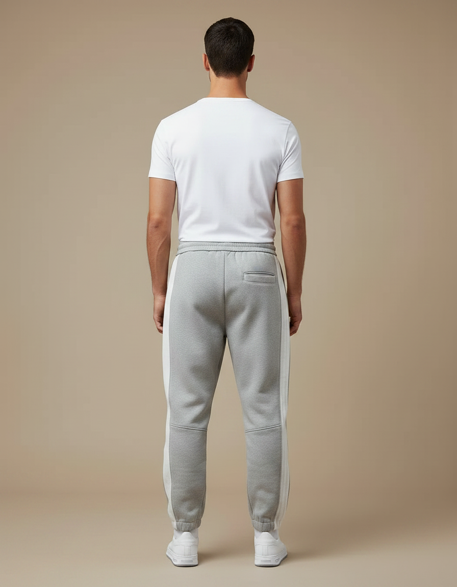 Pantalon Parachute Gris Jogging Sport Homme - Molleton - vue 2
