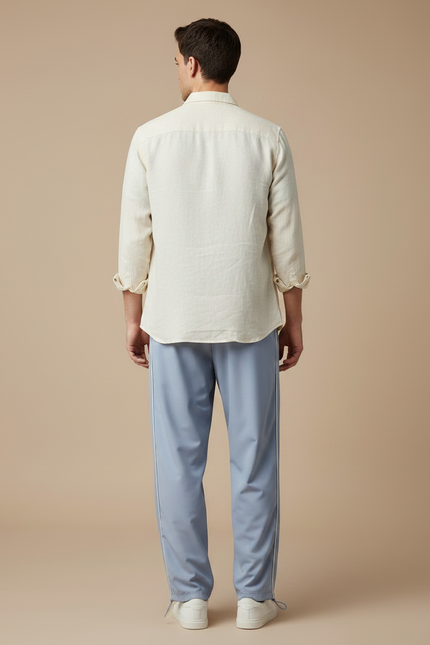 Pantalon Parachute Bleu Ciel Ample Décontracté Homme - Polyester - vue 2