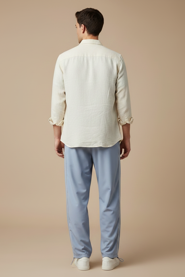 Pantalon Parachute Bleu Ciel Ample Décontracté Homme - Polyester - vue 2