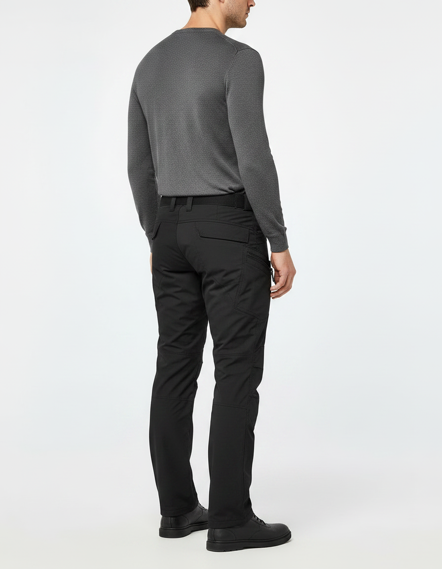 Pantalon Parachute Noir Cargo Technique Homme Droit - Polyester - vue 2