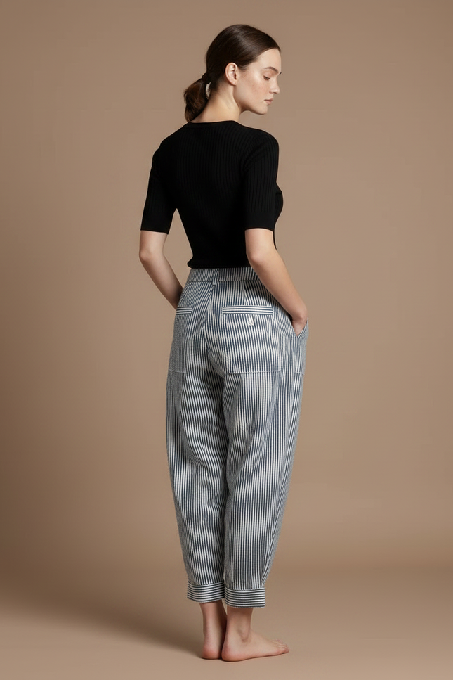 Pantalon Parachute Rayé Ample Léger Coton Femme - Imprimé - vue 2