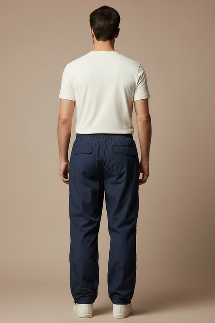 Pantalon Parachute Bleu Marine - Polyester - vue 2