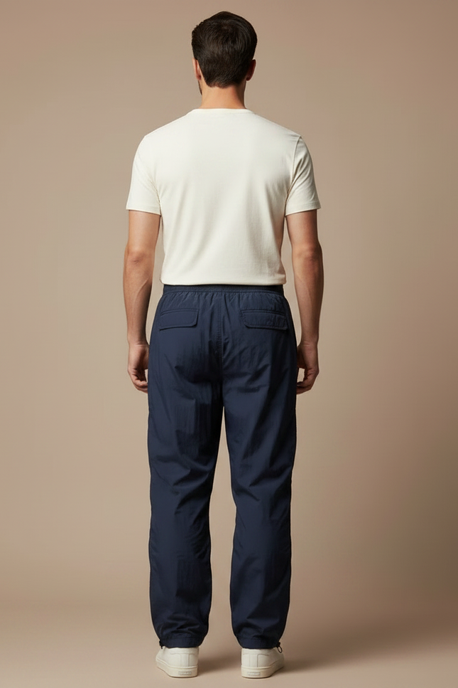 Pantalon Parachute Bleu Marine - Polyester - vue 2