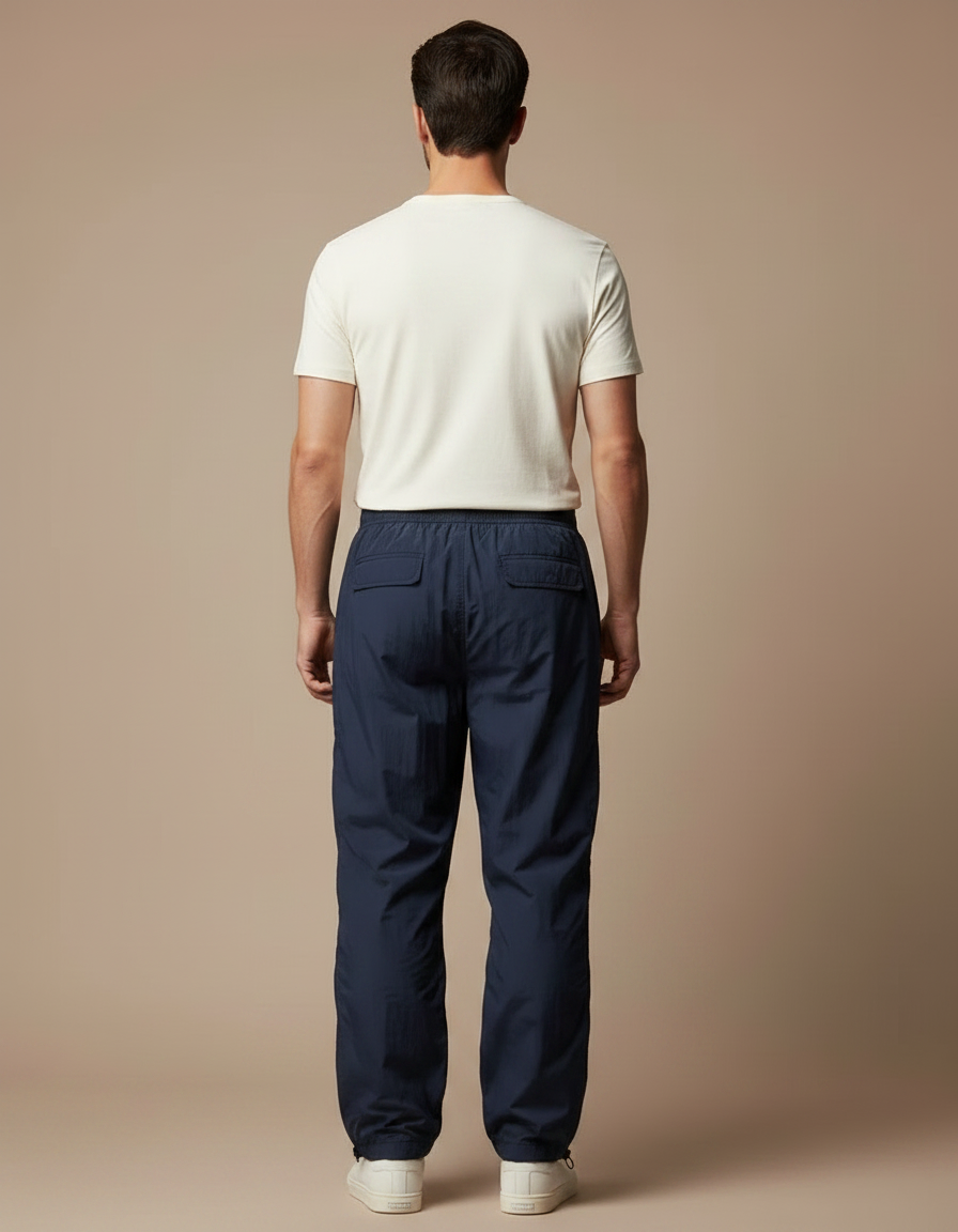 Pantalon Parachute Bleu Marine - Polyester - vue 2
