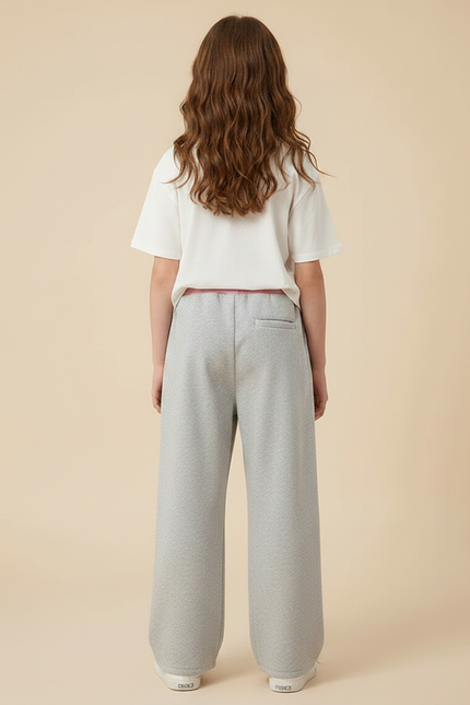 Pantalon Parachute Gris Ample Cordon Décontracté Fille - Molleton - vue 2