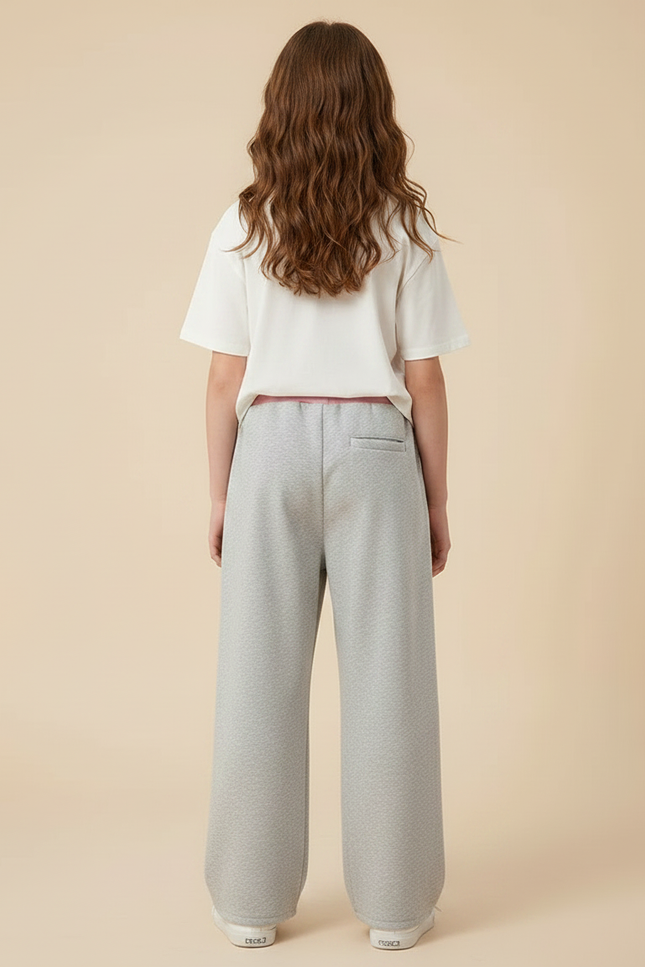 Pantalon Parachute Gris Ample Cordon Décontracté Fille - Molleton - vue 2