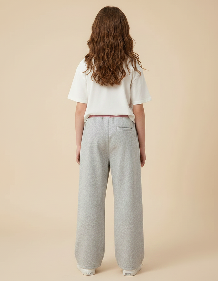 Pantalon Parachute Gris Ample Cordon Décontracté Fille - Molleton - vue 2