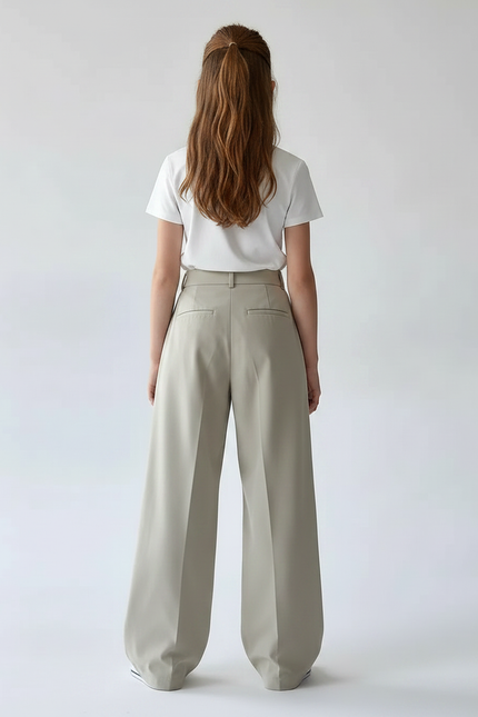 Pantalon Parachute Beige Ample Plissé Décontracté Enfant - Polyester - vue 2