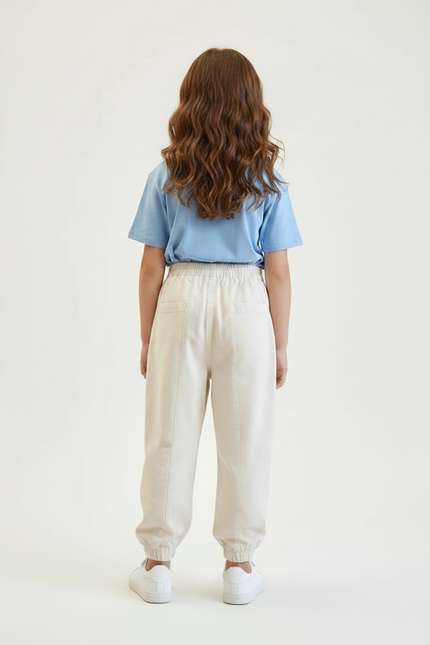 Pantalon Parachute Beige Coton Mickey Enfant Décontracté Ample - vue 2