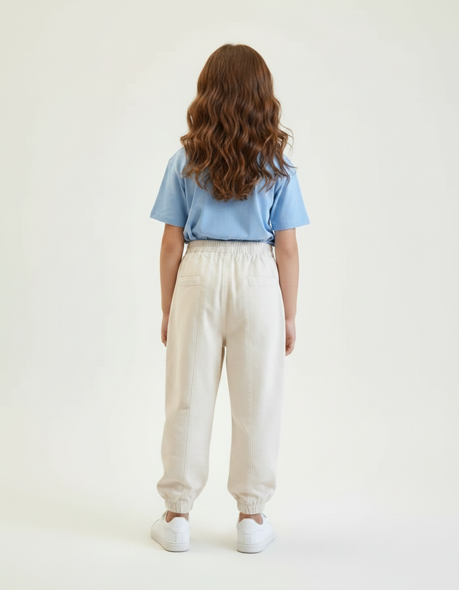 Pantalon Parachute Beige Coton Mickey Enfant Décontracté Ample - vue 2