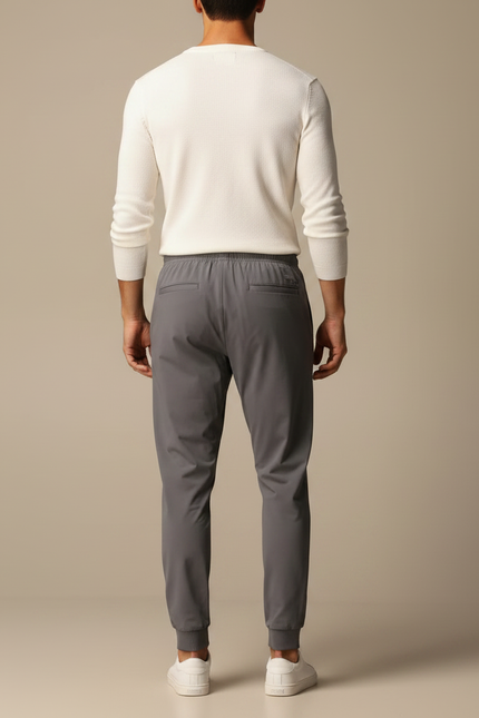 Pantalon Parachute Gris Jogger Léger Cordon Homme - Polyester - vue 2