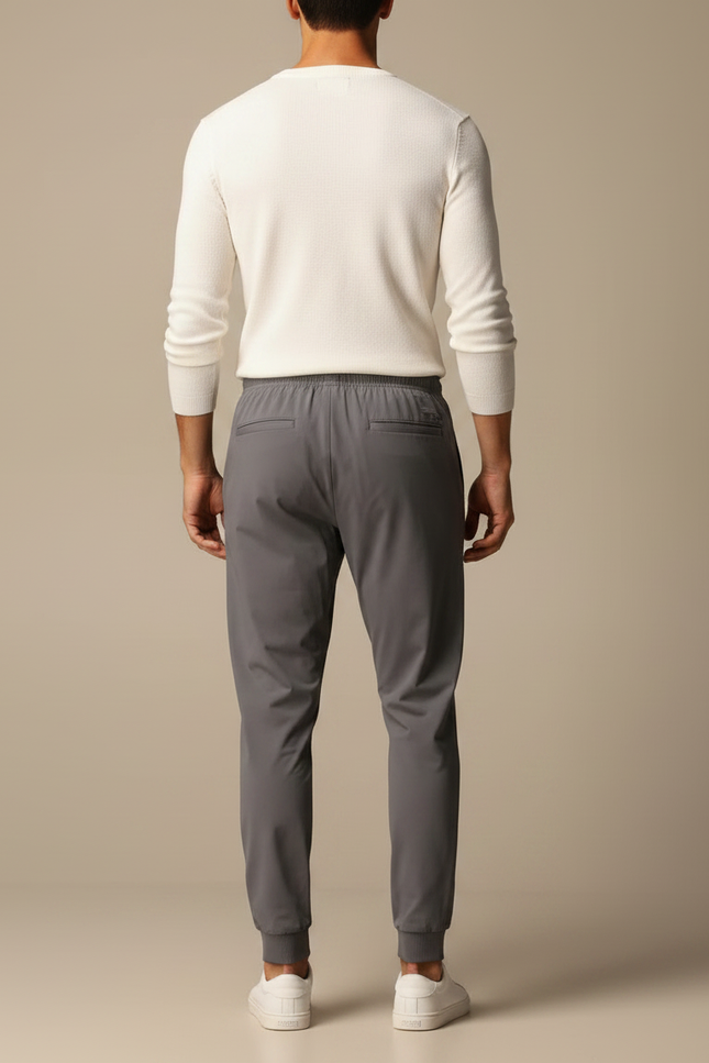 Pantalon Parachute Gris Jogger Léger Cordon Homme - Polyester - vue 2