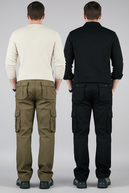 Pantalon Parachute Cargo Multi-Poches Coton Homme - Gris - vue 2