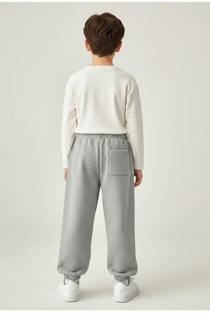 Pantalon Parachute Garçon Gris Resserré Aux Chevilles - Molleton - vue 2