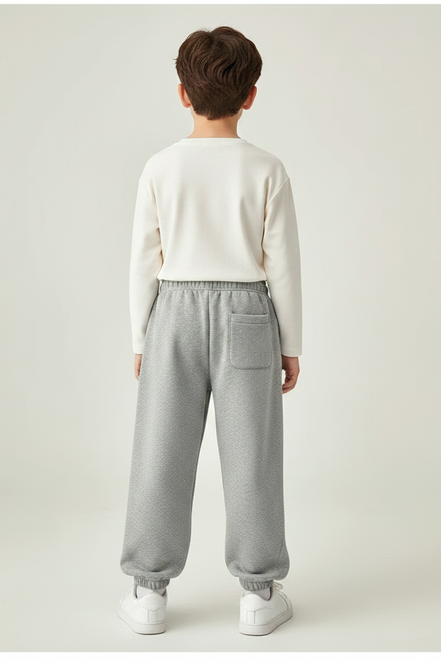 Pantalon Parachute Garçon Gris Resserré Aux Chevilles - Molleton - vue 2