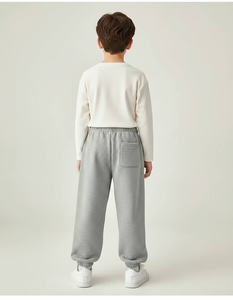 Pantalon Parachute Garçon Gris Resserré Aux Chevilles - Molleton - vue 2