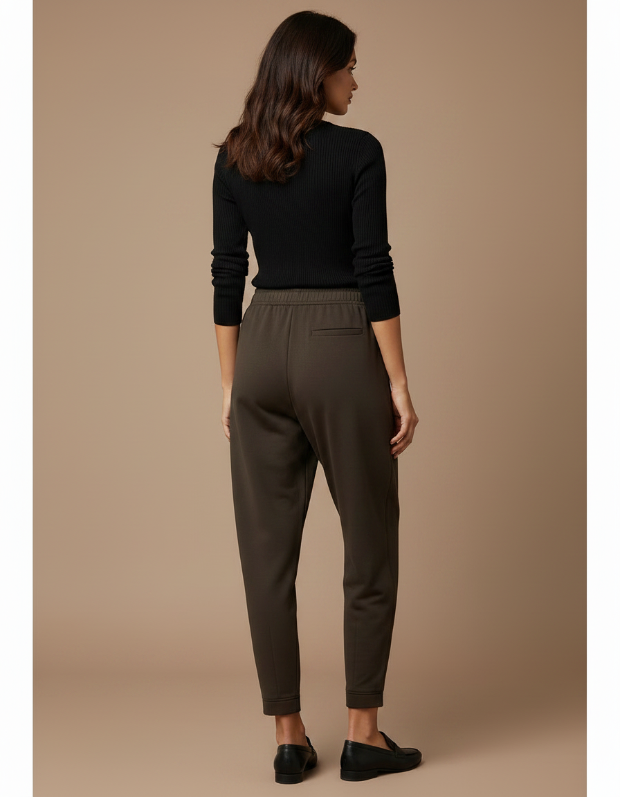 Pantalon Parachute Marron Ample Doux Confortable Femme - Molleton - vue 2