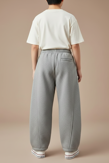 Pantalon Parachute Coton Gris Ample Décontracté Enfant - Molleton - vue 2