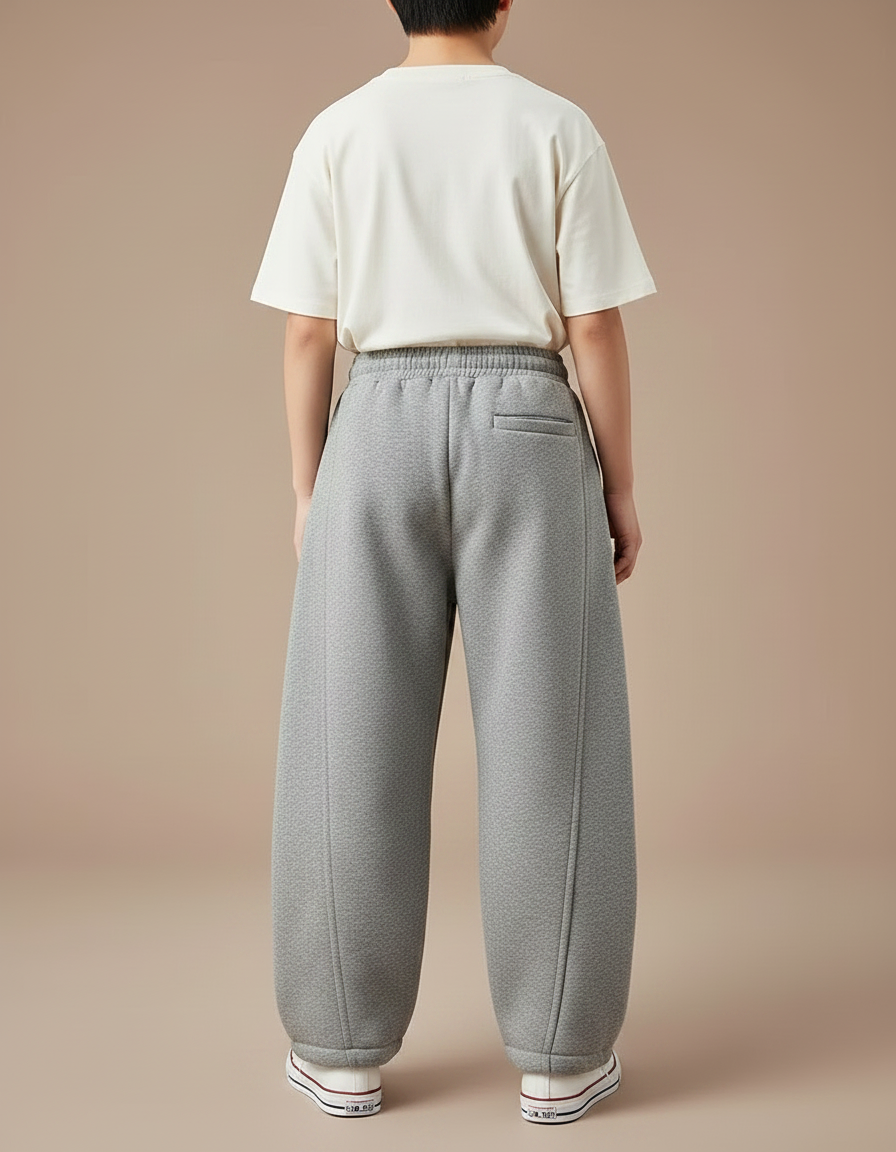 Pantalon Parachute Coton Gris Ample Décontracté Enfant - Molleton - vue 2