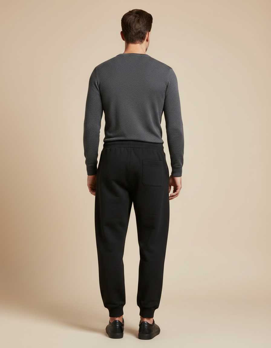 Pantalon Parachute Noir Dragon Japonais Ample Homme - Molleton - vue 2