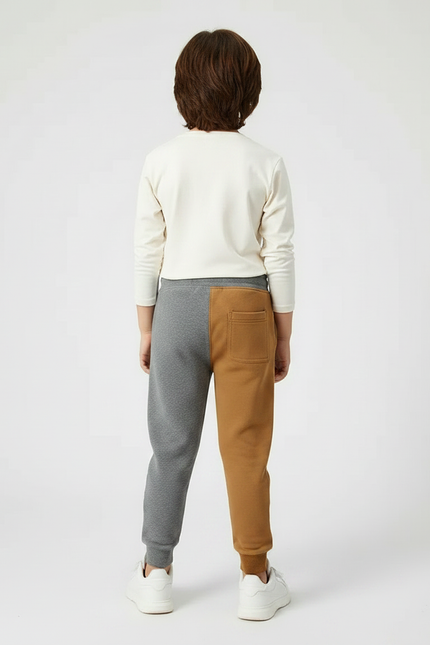 Pantalon Parachute Bicolore Coton Ample Garçon Sport - Multicolore Molleton - vue 2
