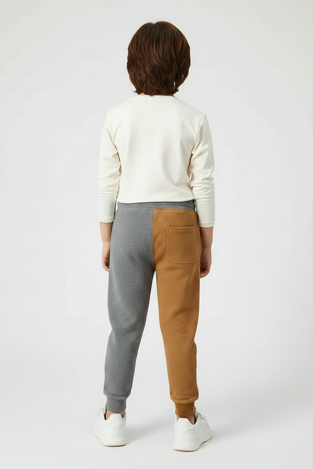 Pantalon Parachute Bicolore Coton Ample Garçon Sport - Multicolore Molleton - vue 2
