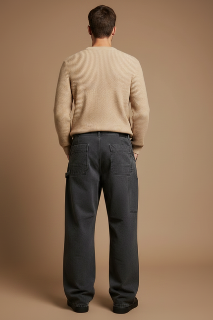 Pantalon Parachute Homme Gris Décontracté Ample - Jean - vue 2
