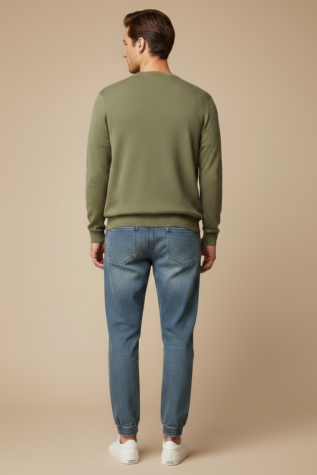 Pantalon Parachute Denim Bleu Cordon Décontracté Homme - Jean - vue 2