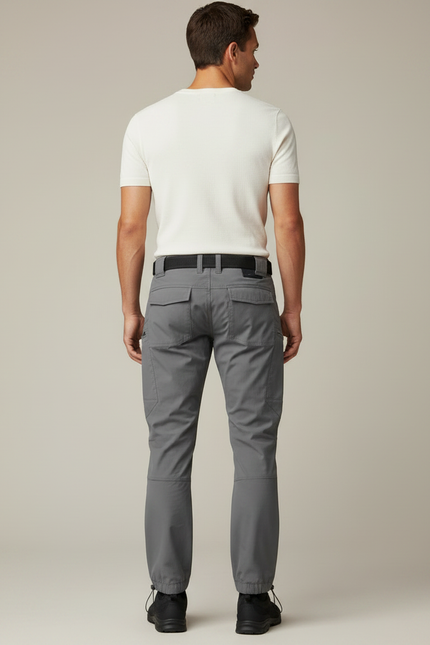 Pantalon Parachute Gris Cargo Tactique Homme - Polyester - vue 2