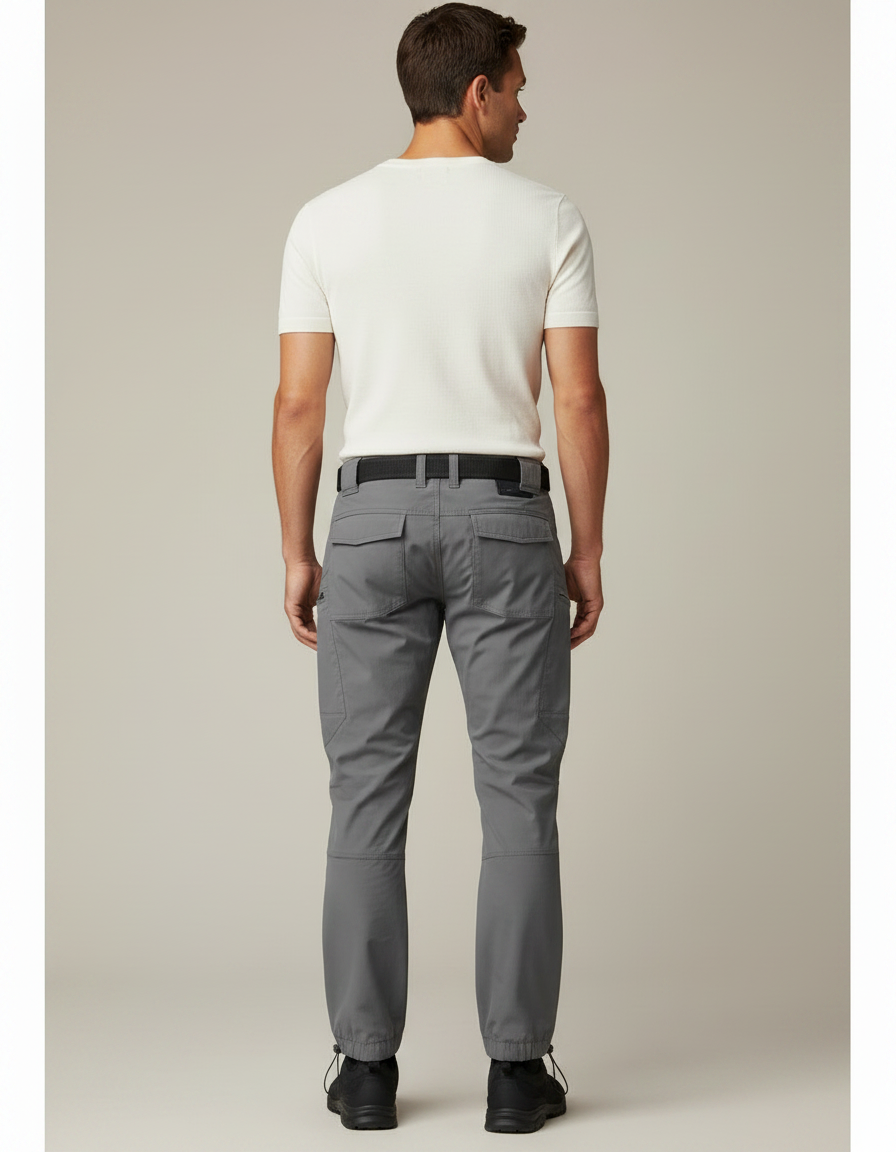 Pantalon Parachute Gris Cargo Tactique Homme - Polyester - vue 2