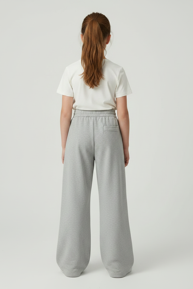 Pantalon Parachute Gris Ample Molleton Enfant - vue 2