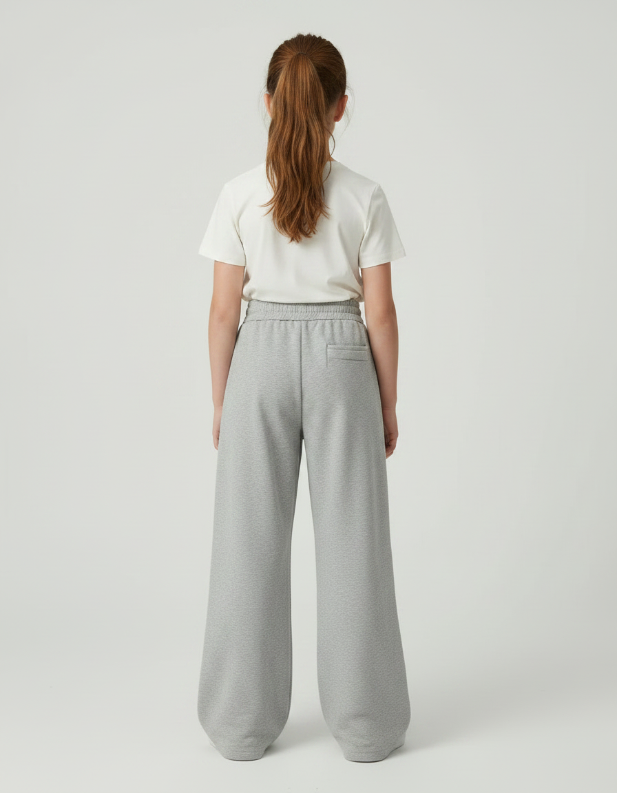 Pantalon Parachute Gris Ample Molleton Enfant - vue 2
