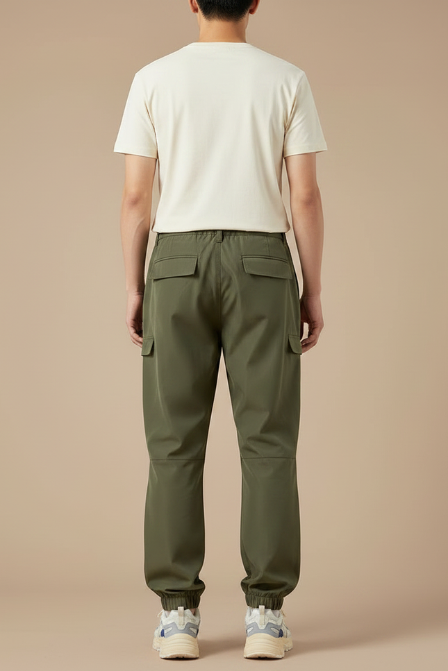 Pantalon Parachute Kaki Cargo Décontracté Multi-poches Homme - Polyester - vue 2