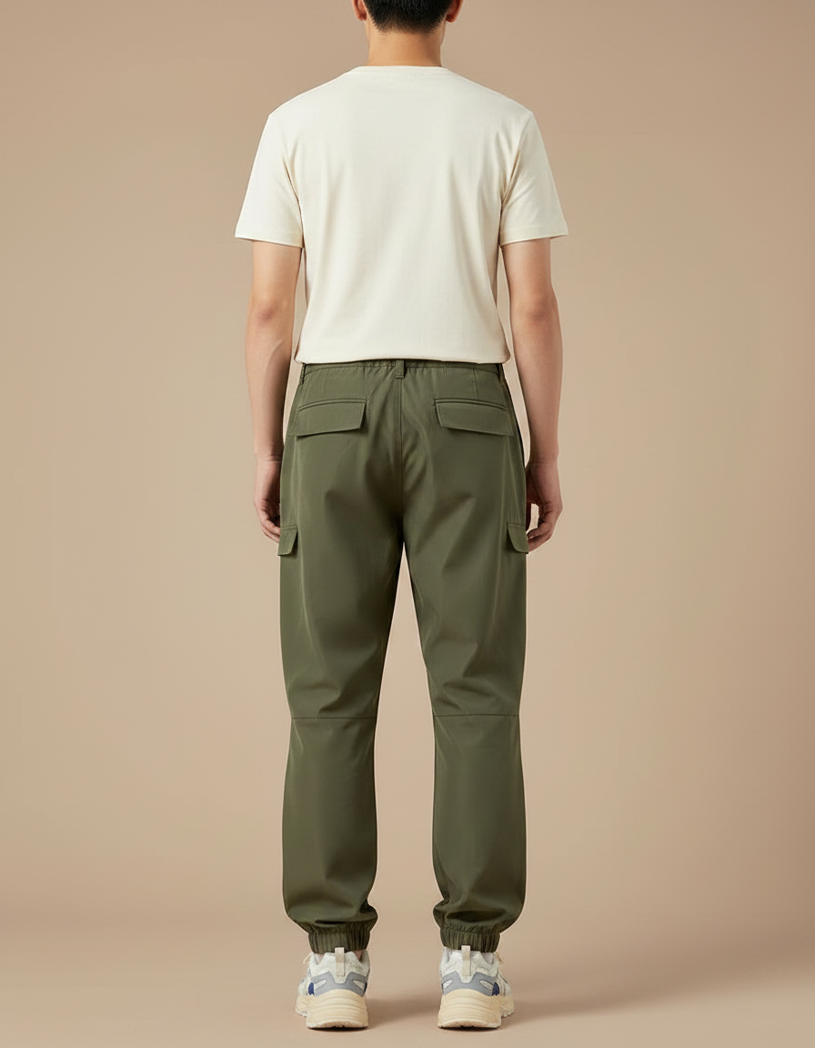 Pantalon Parachute Kaki Cargo Décontracté Multi-poches Homme - Polyester - vue 2