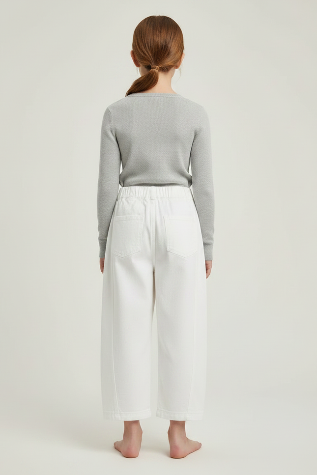 Pantalon Parachute Blanc Ample Coton Enfant Fille - vue 2